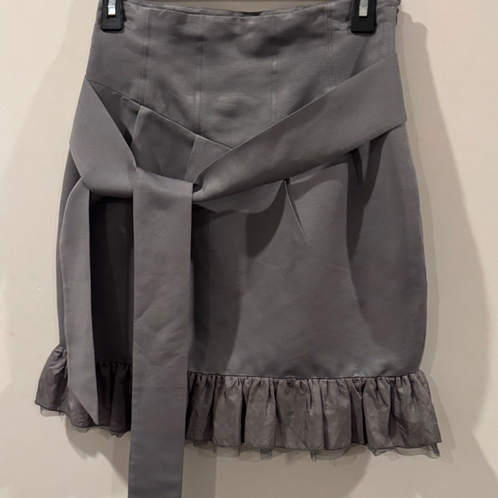 Y2K Elegant Gray Ruffled Women's Skirt